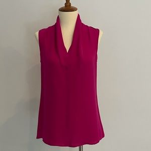 Rebecca Taylor fuchsia (pink) sleeveless silk blouse